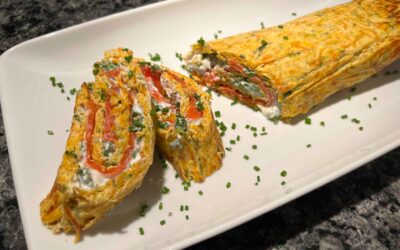 Gemüserolle Low Carb mit Frischkäse und Lachs
